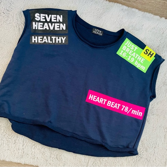 Seven Havens Navy Blue Top T-Shirt - Picture 2 of 4